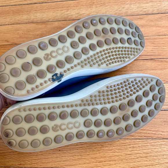 Men’s navy leather Ecco shoes - Picture 8 of 10